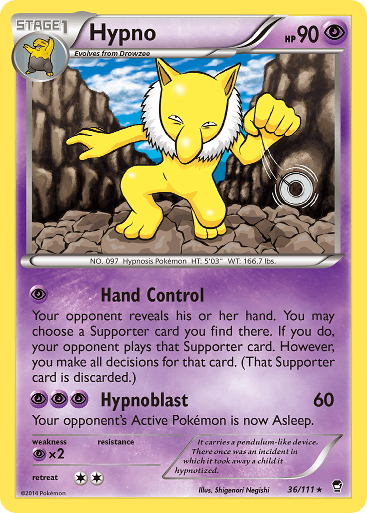 Hypno Pokémon card