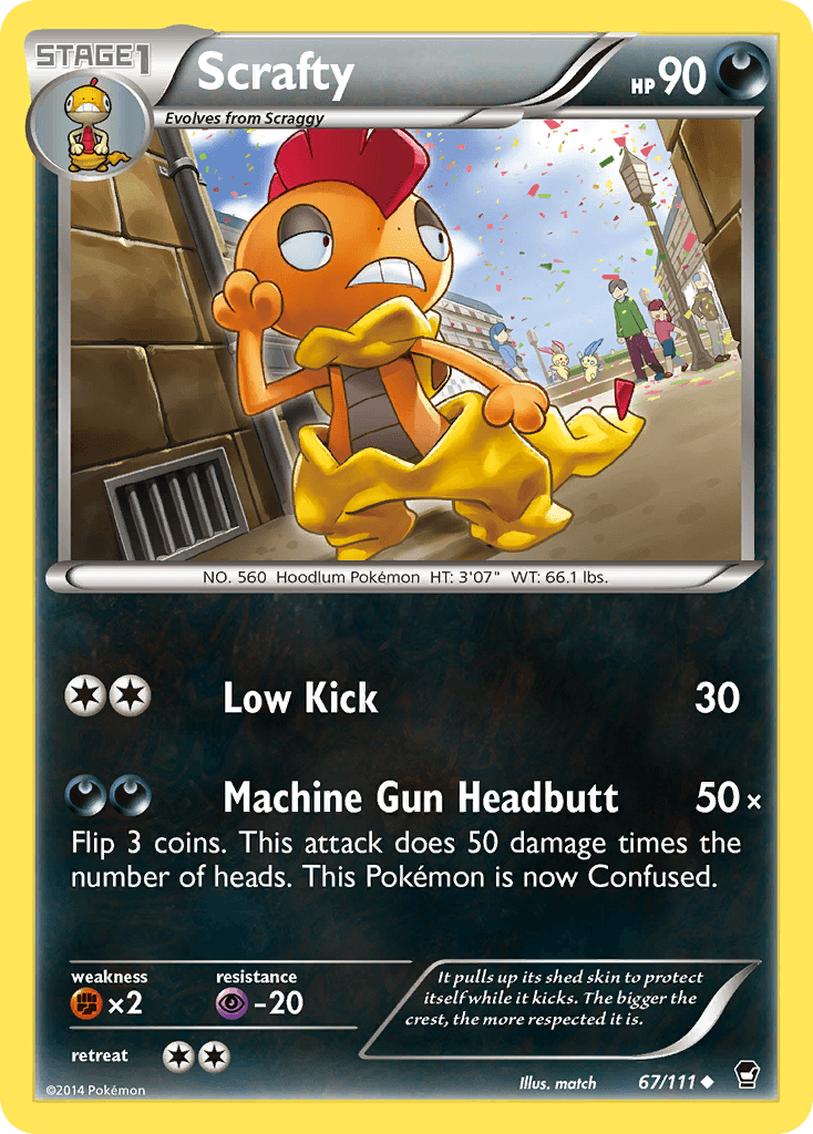 Scrafty Pokémon card
