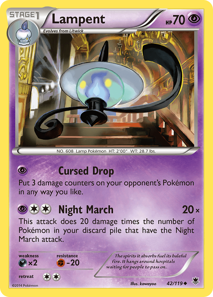 Lampent Pokémon card