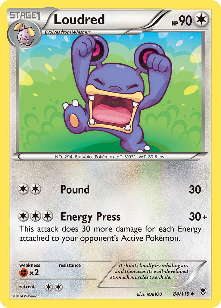 Loudred Pokémon card