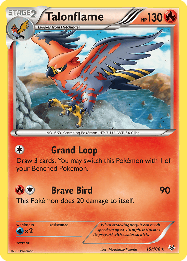 Talonflame Pokémon card