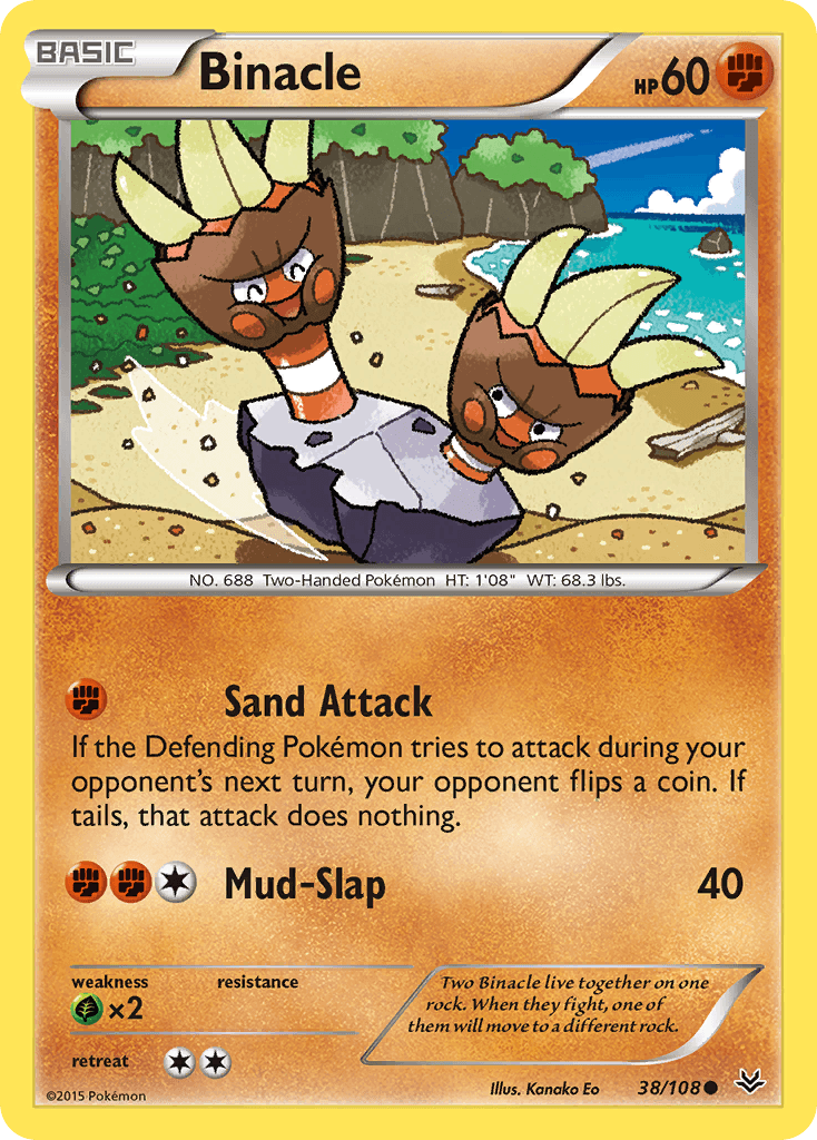 Binacle Pokémon card