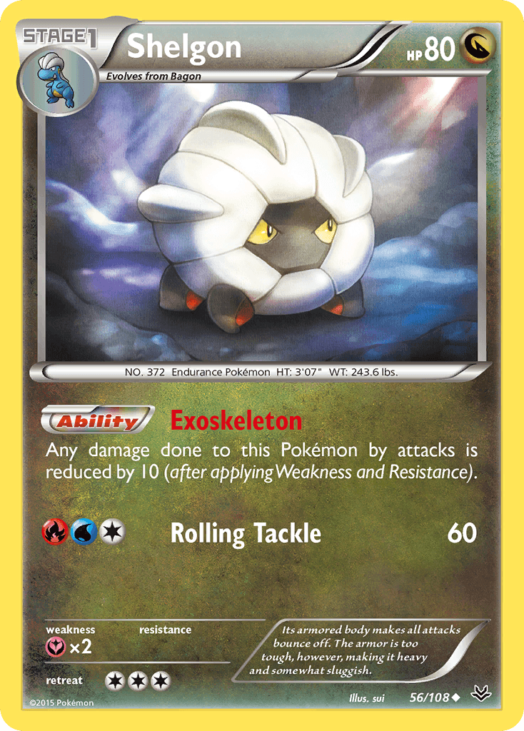 Shelgon Pokémon card