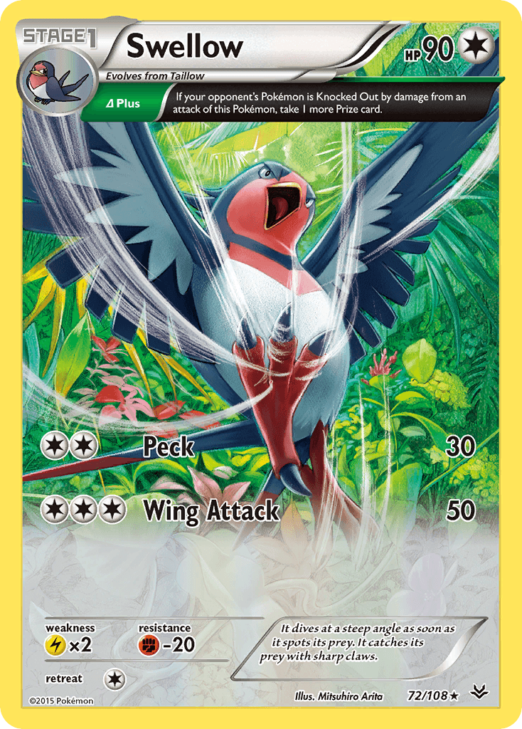 Swellow Pokémon card