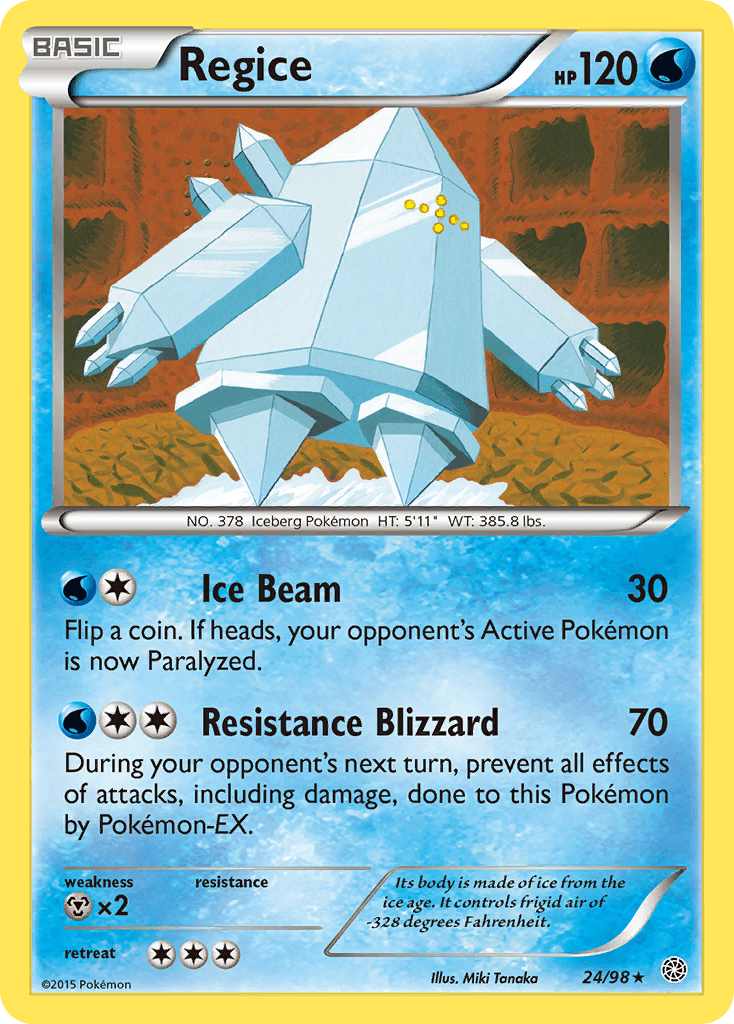 Regice Pokémon card