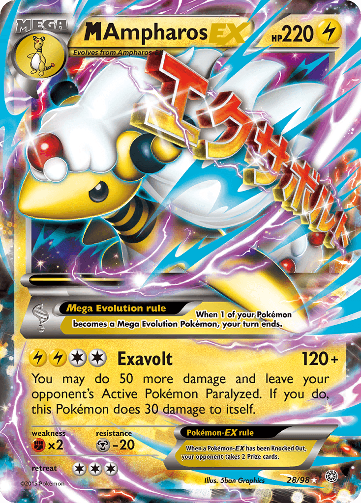 M Ampharos-EX Pokémon card