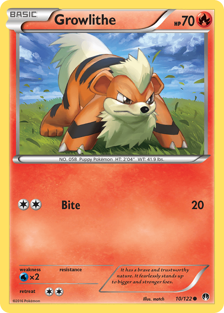 Growlithe Pokémon card