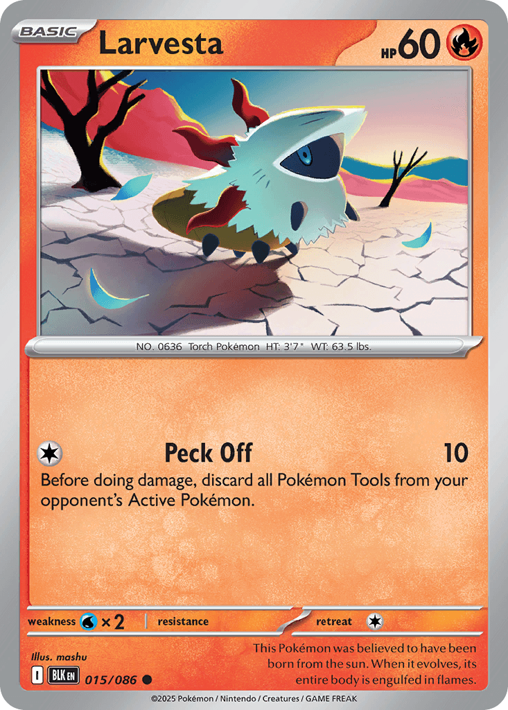 Larvesta Pokémon card