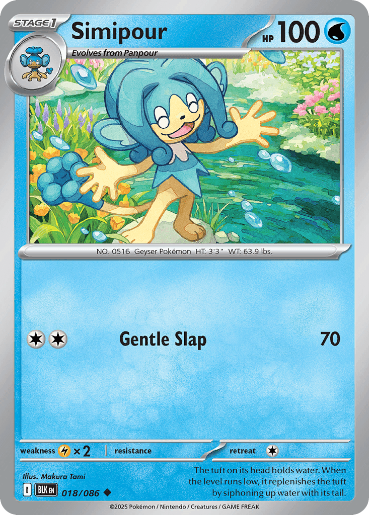 Simipour Pokémon card