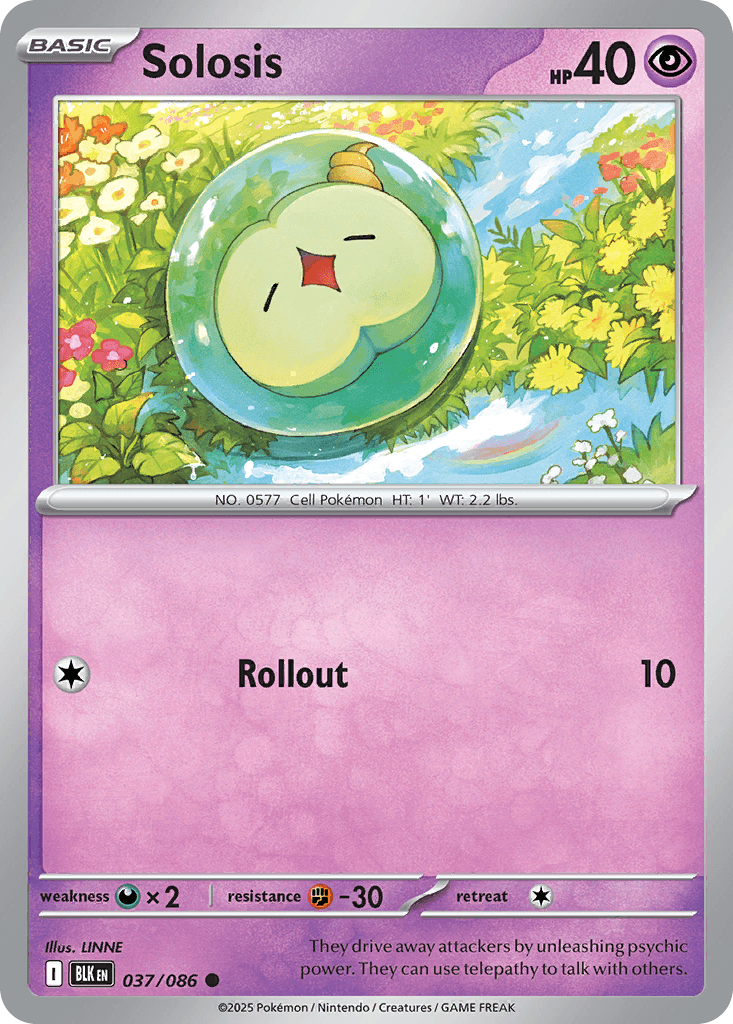 Solosis Pokémon card