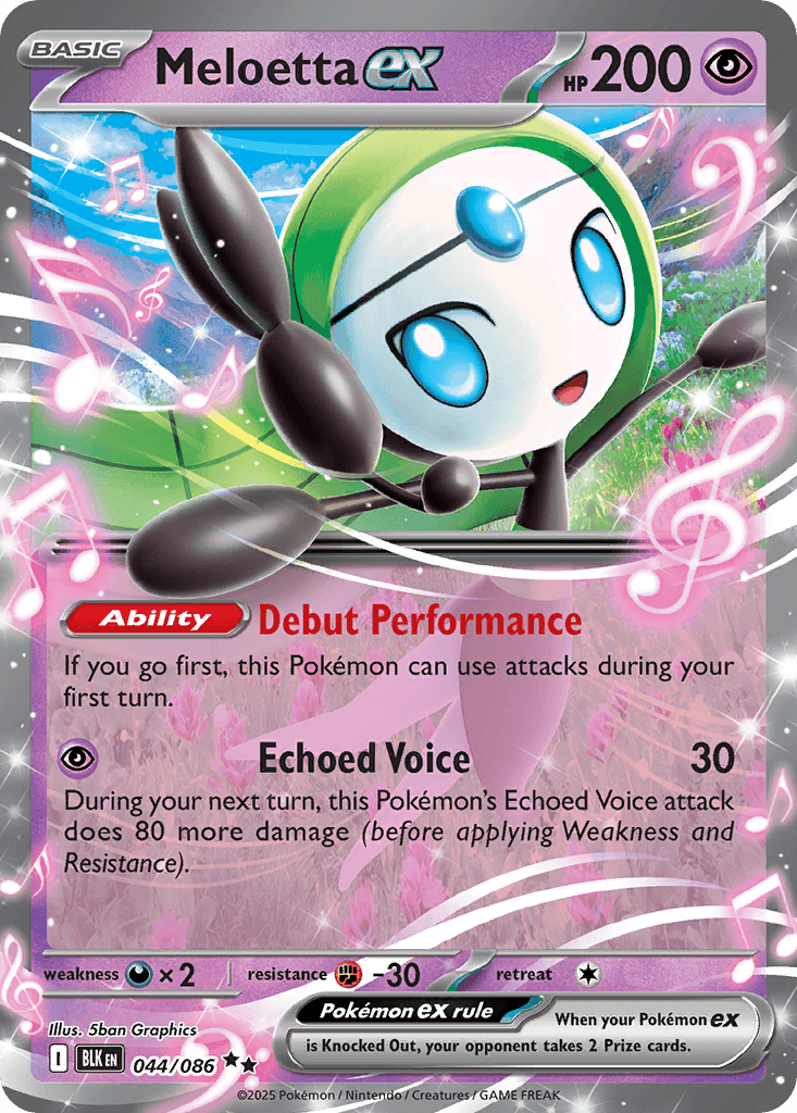 Meloetta ex Pokémon card